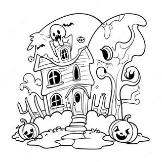 Spooky Ghouliana i ett Spökhus Målarbild | Ghouliana målarbild