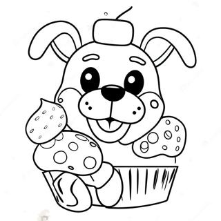 Chica FNAF med Cupcake Målarbild | Chica FNAF målarbild