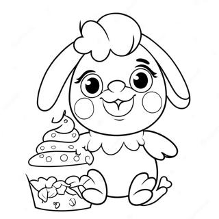 Söt Toy Chica med Cupcake Målarbild | Leksak Chica målarbild