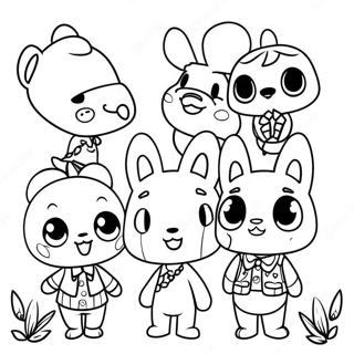 Söta karaktärer från Animal Crossing målarbild | Djurövergång målarbild