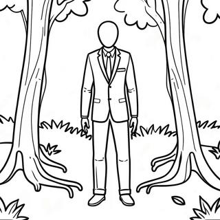 Slender Man i den mörka skogen målarbild | Creepypasta målarbild