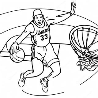 Lakers Spelare Dunkar Färgläggningssida | Lakers målarbild