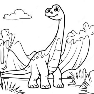 Brachiosaurus färgläggningssida | Brachiosaurus målarbild