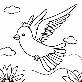 Flygande fågel färgläggningssida | Flygande målarbild