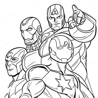 Enkel Avengers Färgläggningssida | Lätta Avengers målarbild