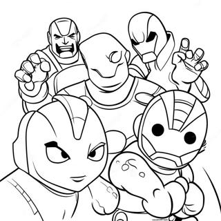 Söt Avengers Team Färgläggningssida | Lätta Avengers målarbild