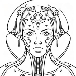 Futuristisk cyborg med laserögon målarbild | Cyborg målarbild