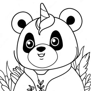 Enhörning panda färgläggningssida | Enhörning Panda målarbild
