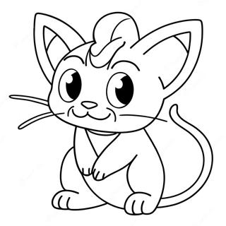 Pokemon Meowth Färgläggningssida | Pokemon Meowth målarbild
