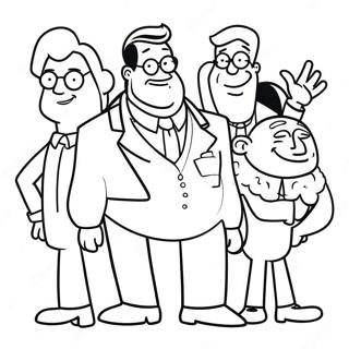 Roliga American Dad-karaktärer färgläggningssida | Amerikansk Pappa målarbild