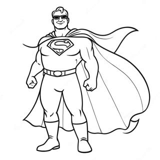 Superpappa med cape färgläggningssida | Superpappa målarbild