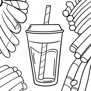 Färgglad Stanley Tumbler med Sugrör Målarbild | Stanley Tumbler målarbild