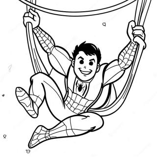 Spider-Man Tom Holland Svingar Målarbild | Tom Holland målarbild