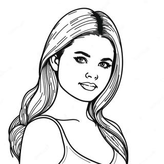 Selena Gomez Färgläggningssida | Selena Gomez målarbild
