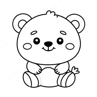 Kawaii Björn Färgläggningssida | Kawaii Björn målarbild