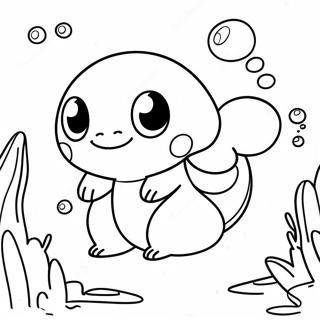 Söt Vatten Pokémon Simmande Målarbild | Vatten Pokémon målarbild