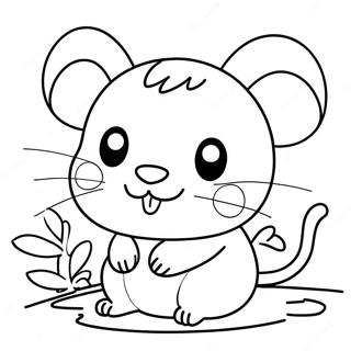 Hamtaro färgläggningssida | Hamtaro målarbild