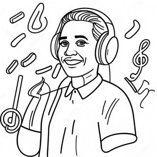 Musikartist färgläggningssida | Musikartist målarbild