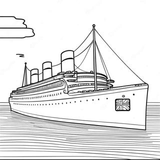Majestätisk Britannic oceanlinje färgläggningssida | Britannic målarbild