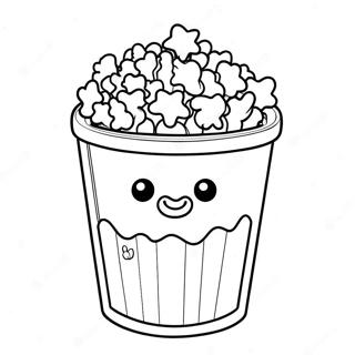 Söt Popcorn Emedel Målarbild | Popcorn målarbild