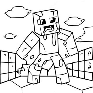 Minecraft Zombie Målarbild | Minecraft Zombie målarbild