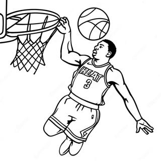 Miami Heat Spelare Dunkar Målarbild | Miami Heat målarbild
