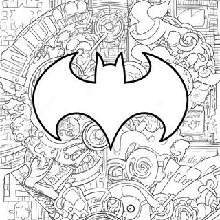 Klassisk Batman-logotyp färgläggningssida | Batman-logotyp målarbild
