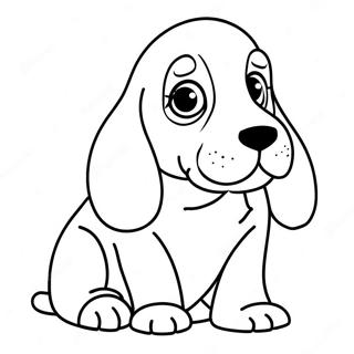 Basset Hound-valp färgläggningssida | Basset Hound målarbild