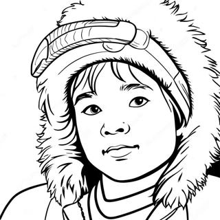 Eskimos färgläggningssida | Eskimos målarbild