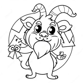 Krampus med Julgran Målarbild | Krampus målarbild