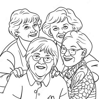 Golden Girls Grupp Målarbild | Gyllene Flickor målarbild