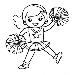 All Star Cheerleader i Uniform Färgläggningssida | All Star Hejarop målarbild