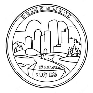 Denver Nuggets Logotyp Färgläggningssida | Denver Nuggets målarbild