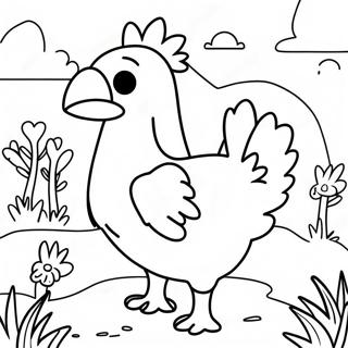 Chocobo i ett färgglatt landskap målarbok | Final Fantasy målarbild