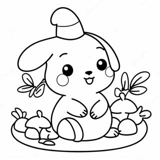 Pompompurin Färgläggningssida | Pompompurin målarbild