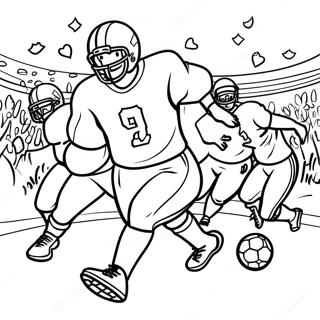 Spännande Fotbollsmatchscen Målarbild | Fotbollsplan målarbild