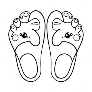 Söta Tecknade Fötter Målarbild | Fot målarbild