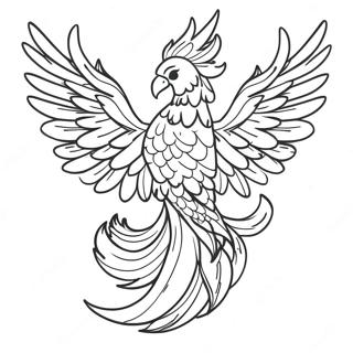 Eldig Fenix som Stiger Målarbild | Eld målarbild