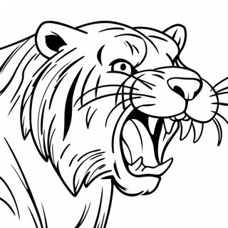 Vild Sabeltandad Tiger Ropande Målarbok | Sabeltandad tiger målarbild