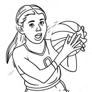 Caitlin Clark Basket Action Målarbok | Caitlin Clark målarbild