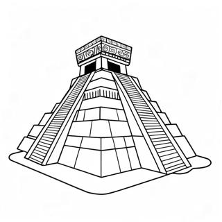 Maya-tempel färgläggningssida | Maya målarbild