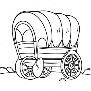 Täckvagn på Oregon Trail färgläggningssida | Oregon Trail målarbild