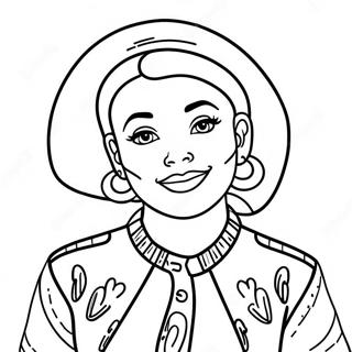 Jessie i en färgglad outfit färgläggningssida | Jessie målarbild