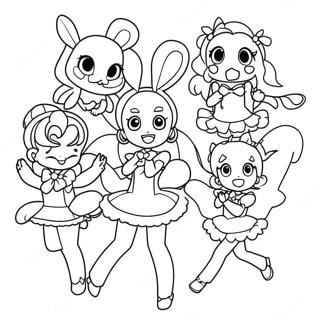 Magiskt Precure-team målarbild | Precure målarbild