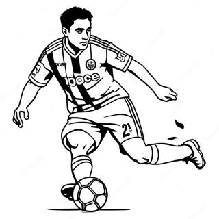 Xavi dribblar bollen målarbild | Xavi målarbild