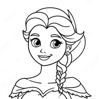Elsa i Spooky Kostym Färgläggningssida | Elsa Halloween målarbild
