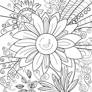 Super Lätt Blomma Färgläggningssida | Super Enkelt målarbild