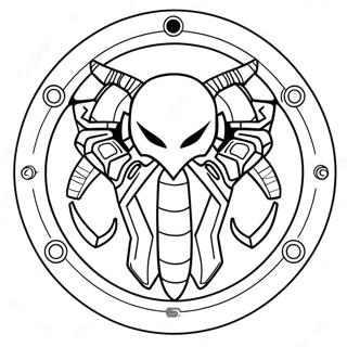 Metroid Logotyp Färgläggningssida | Metroid målarbild