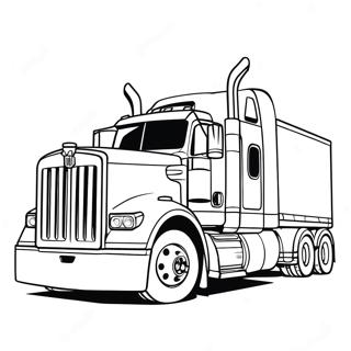 Stor Kenworth Lastbil på motorvägen Färgläggningssida | Kenworth Lastbil målarbild
