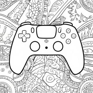 Färgglad PS5 Kontroller med mönster Färgläggningssida | PS5 Kontroller målarbild